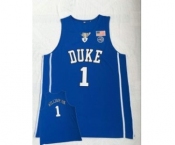 Men's Duke Blue Devils #1 Zion Williamson Blue College Basketball Jersey