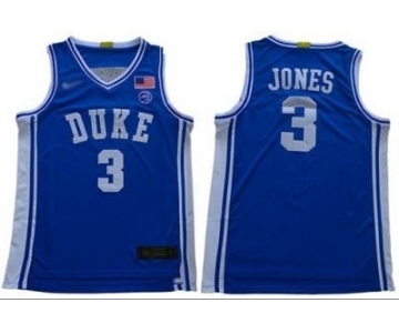 Men's Duke Blue Devils #3 Tre Jones Royal Blue Basketball 2019 Stitched College Jersey