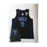 Men's Duke Blue Devils #5 R.J. Barrett Black College Basketball Jersey