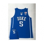 Men's Duke Blue Devils #5 R.J. Barrett Blue College Basketball Jersey