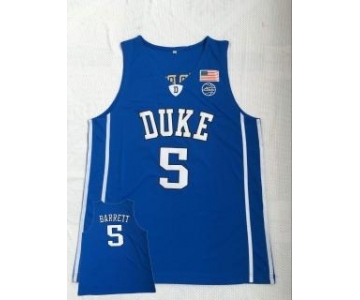 Men's Duke Blue Devils #5 R.J. Barrett Blue College Basketball Jersey