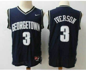 Men's Georgetown Hoyas #3 Allen Iverson Black Colleg