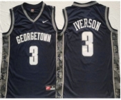 Men's Georgetown Hoyas #3 Allen Iverson Navy Stitched Jersey