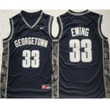 Men's Georgetown Hoyas #33 Patrick Ewing Navy Stitched Jersey