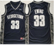 Men's Georgetown Hoyas #33 Patrick Ewing Navy Stitched Jersey