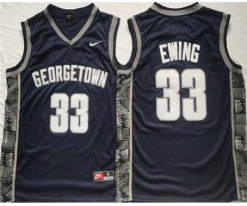 Men's Georgetown Hoyas #33 Patrick Ewing Navy Stitched Jersey