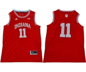 Men's Hoosiers #11 Isiah Thomas Red Big 10 Patch Stitched College Basketball Jersey