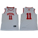 Men's Hoosiers #11 Isiah Thomas White Big 10 Patch Stitched College Basketball Jersey