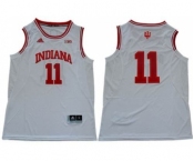 Men's Hoosiers #11 Isiah Thomas White Big 10 Patch Stitched College Basketball Jersey