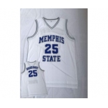 Men's Memphis Tigers #25 Penny Hardaway White College Basketball Jersey