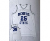 Men's Memphis Tigers #25 Penny Hardaway White College Basketball Jersey