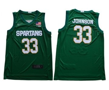 Men's Michigan State Spartans #33 Magic Johnson Green 2019 Stitched College Basketball Jersey