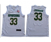 Men's Michigan State Spartans #33 Magic Johnson White 2019 Stitched College Basketball Jersey