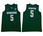 Men's Michigan State Spartans #5 Cassius Winston Green 2019 Stitched College Basketball Jersey