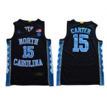 Men's North Carolina #15 Vince Carter Black Stitched College Basketball Jersey