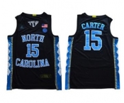 Men's North Carolina #15 Vince Carter Black Stitched College Basketball Jersey