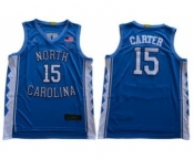 Men's North Carolina #15 Vince Carter Blue Stitched College Basketball Jersey