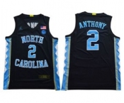 Men's North Carolina #2 Cole Anthony Black Stitched College Basketball Jersey