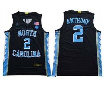 Men's North Carolina #2 Cole Anthony Black Stitched College Basketball Jersey