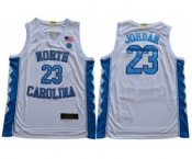 Men's North Carolina #23 Michael Jordan White Stitched College Basketball Jersey