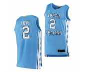 Men's North Carolina Tar Heels #2 Caleb Love Blue Authentic Jersey