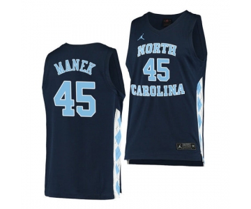 Men's North Carolina Tar Heels #45 Brady Manek Navy Basketball Jersey