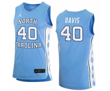 Men's North Carolina Tarheels #40 Hubert Davis Blue basketball jerseys