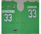 Michigan State Spartans #33 Magic Johnson Apple Green Basketball Stitched NCAA Jersey