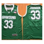 Michigan State Spartans #33 Magic Johnson Green Basketball Stitched NCAA Jersey