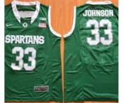 Michigan State Spartans #33 Magic Johnson Green Basketball Stitched NCAA Jersey