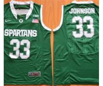 Michigan State Spartans #33 Magic Johnson Green Basketball Stitched NCAA Jersey