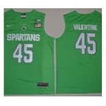 Michigan State Spartans #45 Denzel Valentine Apple Green Basketball Stitched NCAA Jersey