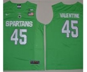 Michigan State Spartans #45 Denzel Valentine Apple Green Basketball Stitched NCAA Jersey