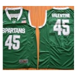 Michigan State Spartans #45 Denzel Valentine Green Basketball Stitched NCAA Jersey