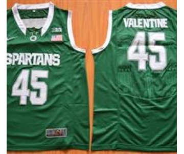 Michigan State Spartans #45 Denzel Valentine Green Basketball Stitched NCAA Jersey