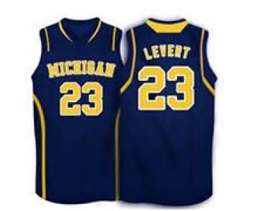 Michigan Wolverines #23 Caris Levert Basketball blue Jersey