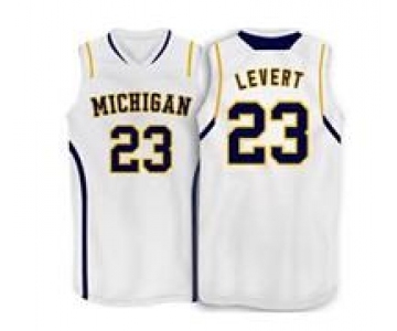 Michigan Wolverines #23 Caris Levert Basketball white Jersey