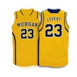 Michigan Wolverines #23 Caris Levert Basketball yellow Jersey