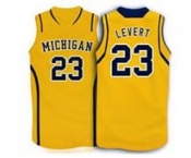 Michigan Wolverines #23 Caris Levert Basketball yellow Jersey