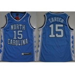 North Carolina #15 Vince Carter Blue College Basketball Jersey