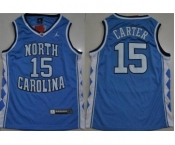 North Carolina #15 Vince Carter Blue College Basketball Jersey