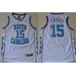 North Carolina #15 Vince Carter White College Basketball Jersey