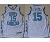 North Carolina #15 Vince Carter White College Basketball Jersey