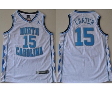 North Carolina #15 Vince Carter White College Basketball Jersey