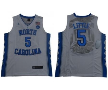 North Carolina #5 Nassir Little White Basketball Stitched NCAA Jersey