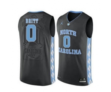 North Carolina Tar Heels #0 Nate Britt Black College Basketball Jersey