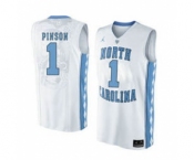 North Carolina Tar Heels #1 Theo Pinson White College Basketball Jersey