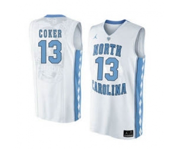 North Carolina Tar Heels #13 Kanler Coker White College Basketball Jersey