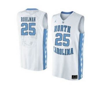 North Carolina Tar Heels #25 Aaron Rohlman White College Basketball Jersey