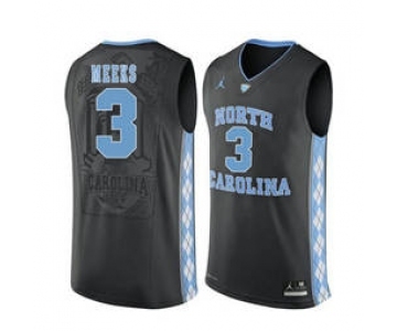 North Carolina Tar Heels #3 Kennedy Meeks Black College Basketball Jersey